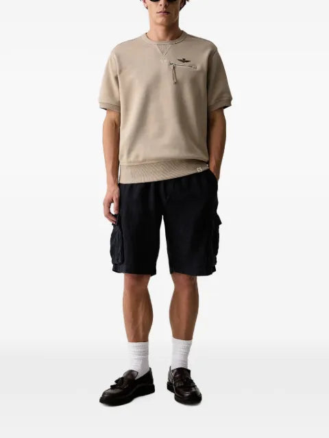 Aeronautica Militare short-sleeve zip-pocket sweatshirt