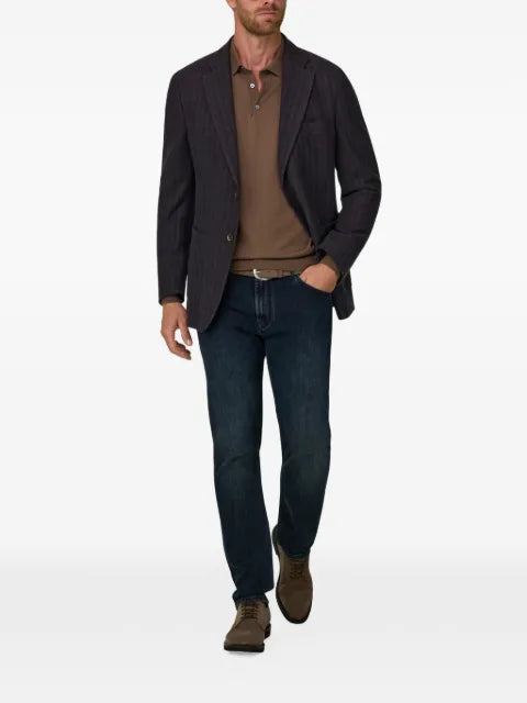 Boggi Milano blazer herringbone in cotton and wool B jersey