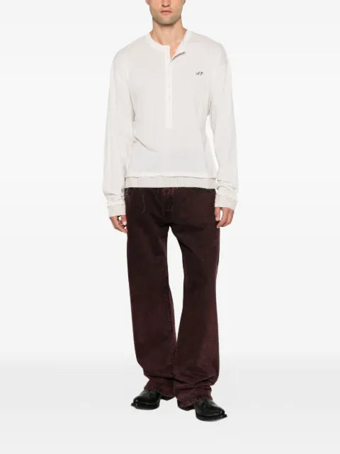 Ann Demeulemeester layered-effect Henley-neck T-shirt