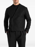 Manière De Voir Loris - kimono minimal wool jacket - black