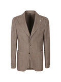 LBM herringbone-pattern peak-lapel jacket