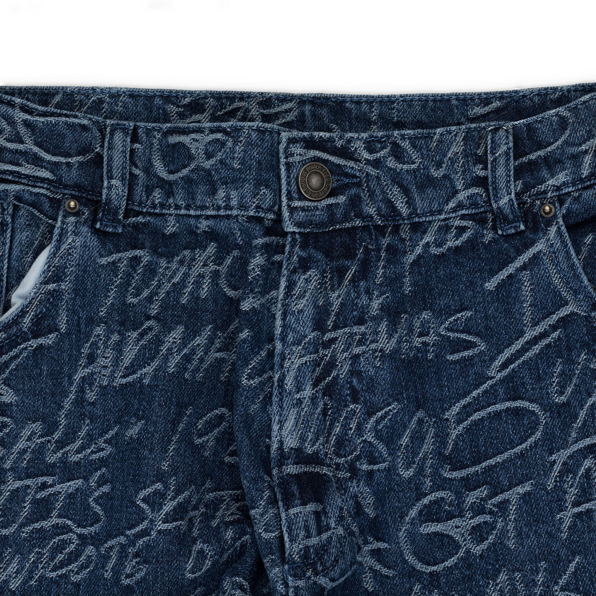 Blue Graffiti Straight Leg Jeans