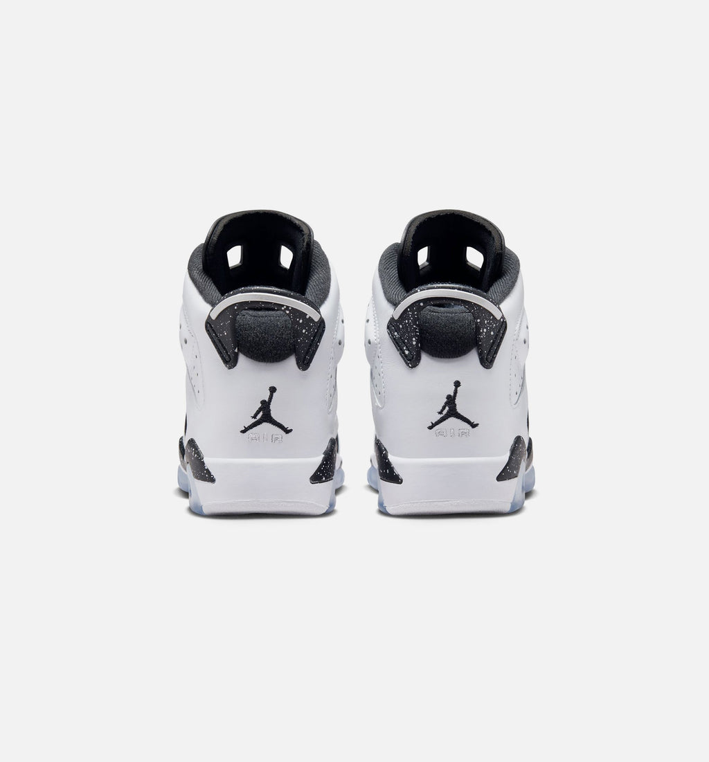 Air Jordan 6 Retro Black And White Grade School Lifestyle Shoes - Black/White