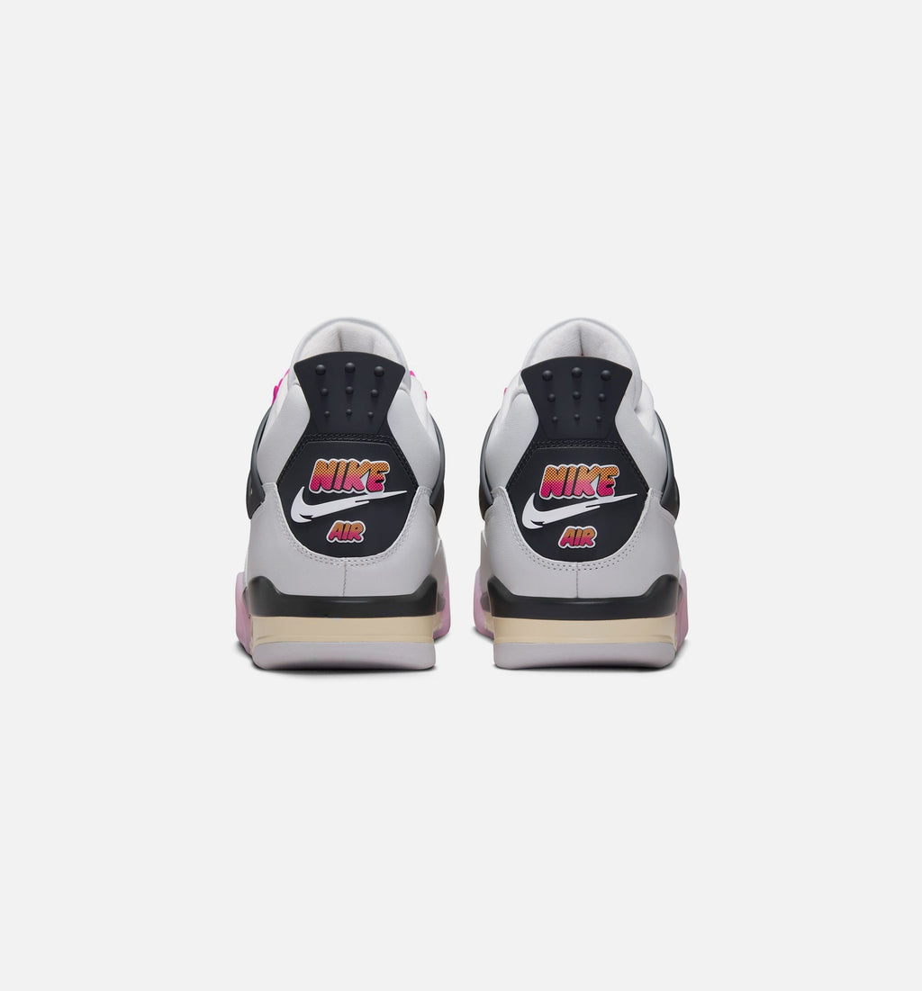 Air Jordan 4 Retro Comic Men's Lifestyle Shoes - Off White / Fire Pink / Anthracite