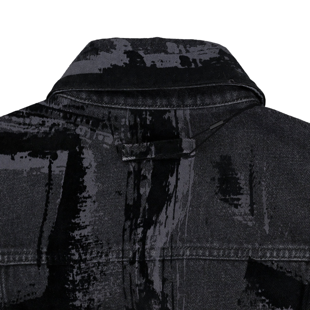 Black Flock Denim Jacket
