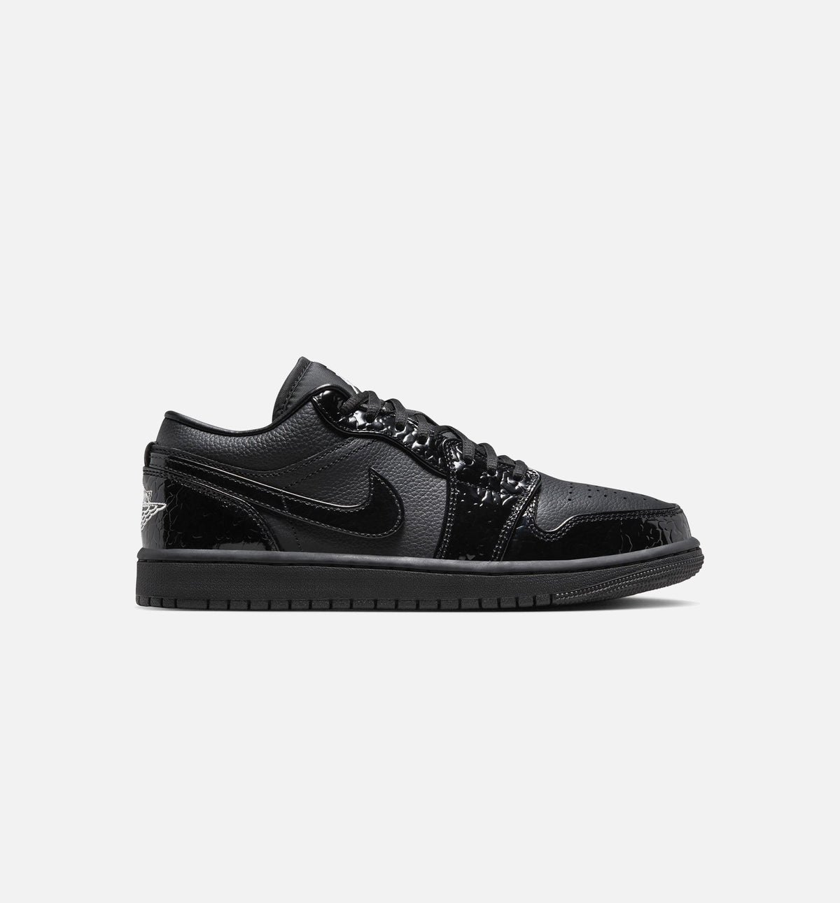 Air Jordan 1 Low "Patent Elephant" Women's Lifestyle Shoe - Black / White / Metallic Silver