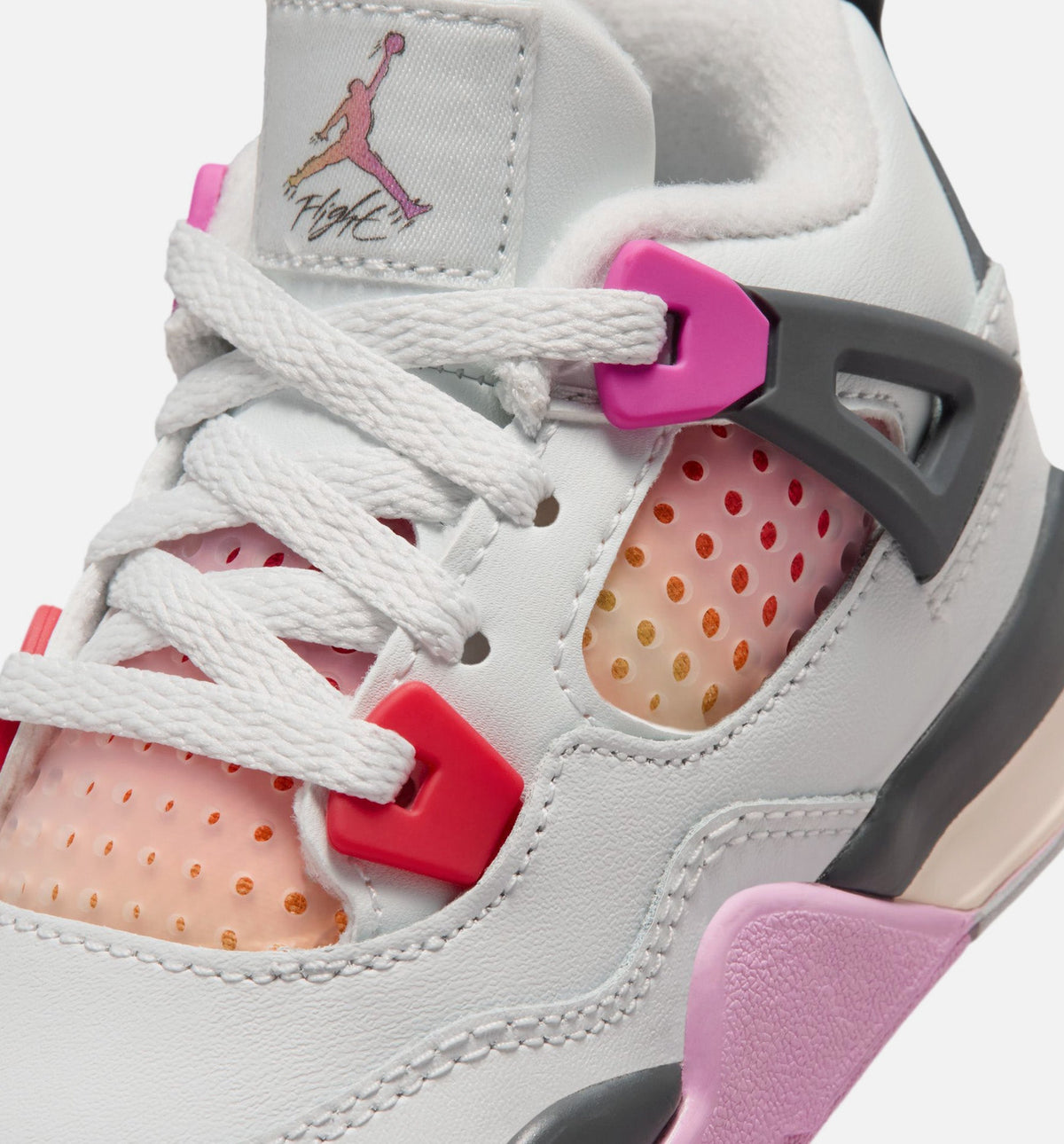Air Jordan 4 Retro Comic Infant Toddler Lifestyle Shoe - Off White/Fire Pink/Anthracite