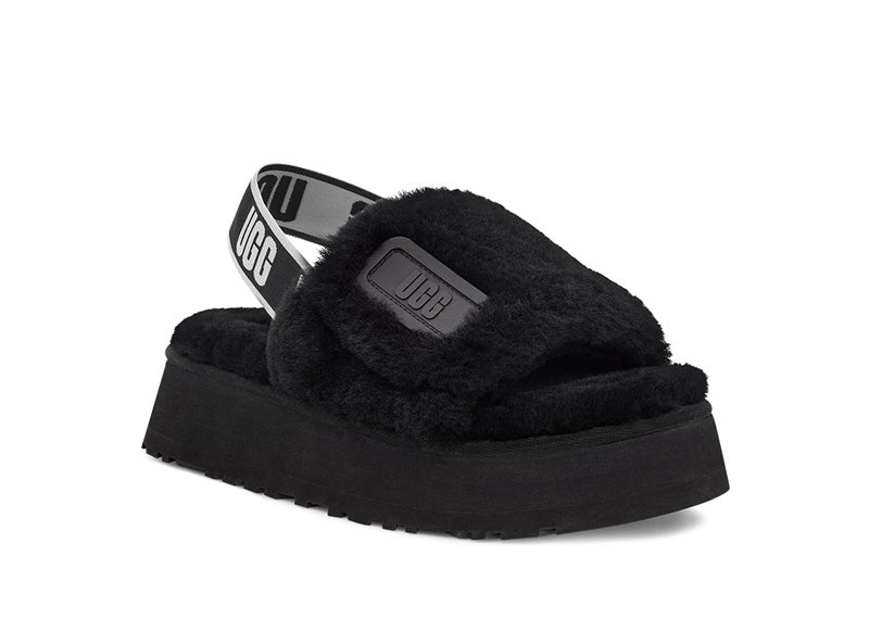 Black Disco Fluffy Sandals — New Arrival | In Stock