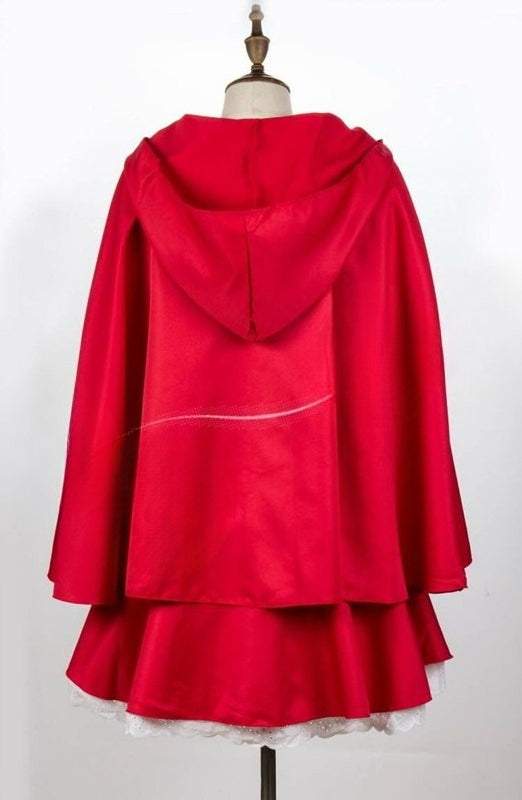 Halloween Women Little Red Riding Hood Cosplay Fairy Tale Party Dress