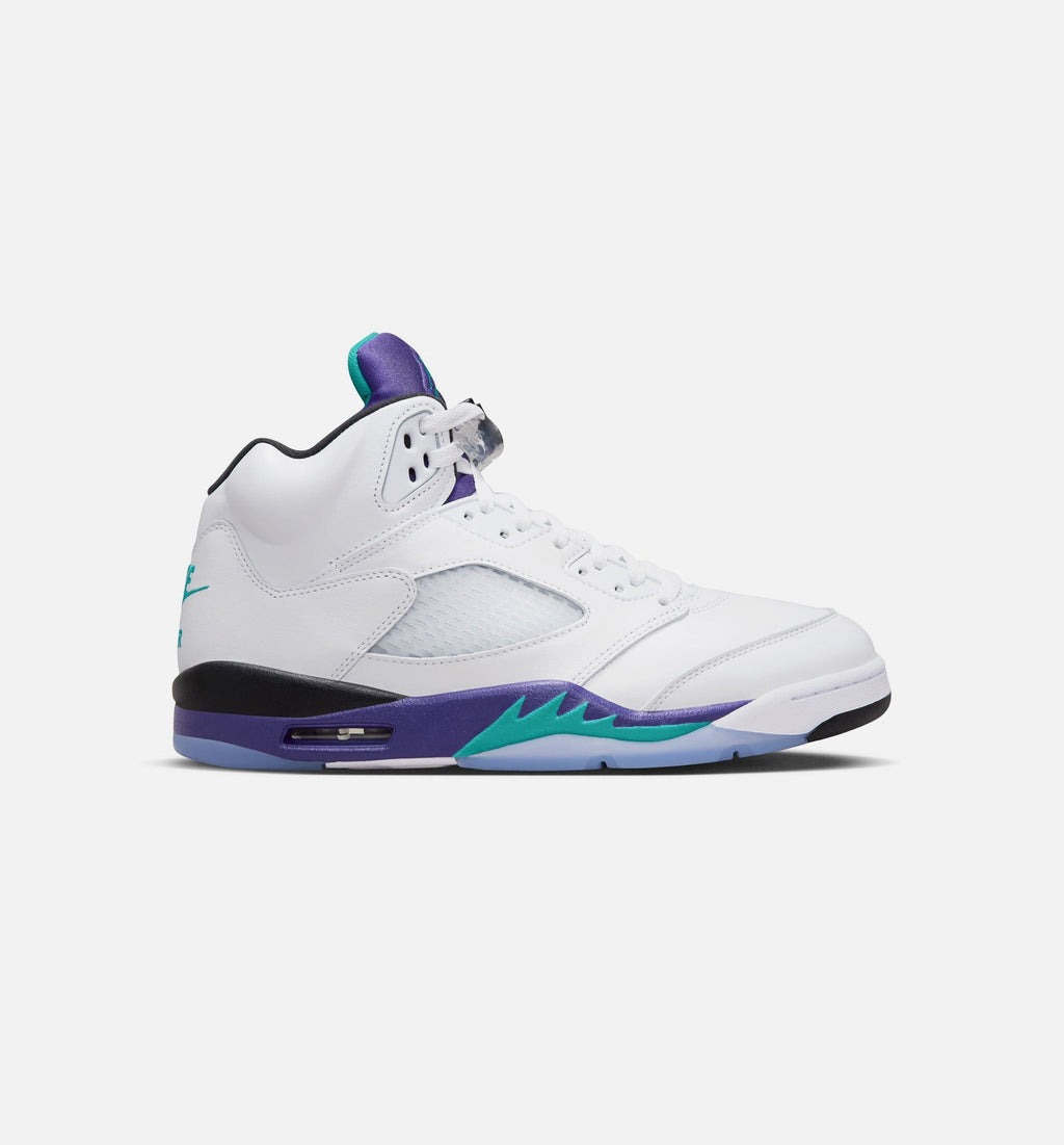 Air Jordan 5 Retro Grape Men's Lifestyle Shoes - White/New Emerald/Grape Ice/Black