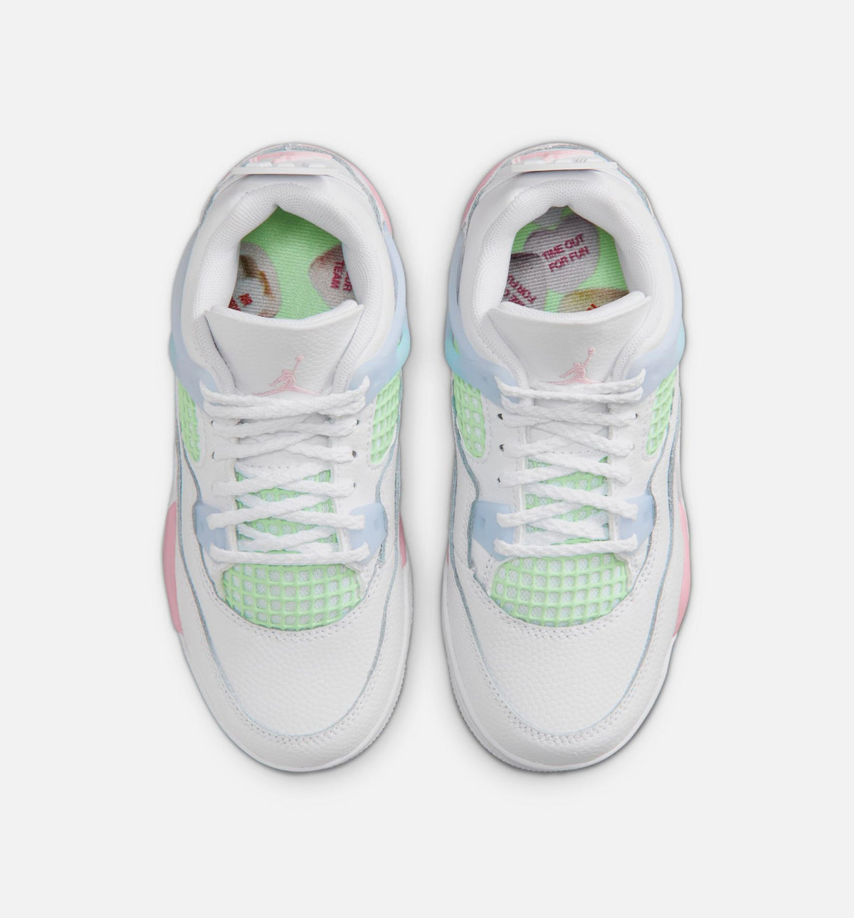 Air Jordan 4 Retro Medium Soft Pink Preschool Sneakers - White/Medium Soft Pink/Half Blue