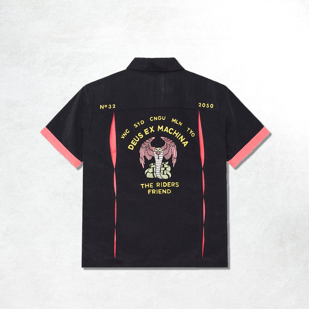 Deus Hisssterical Bowling Shirt: Black