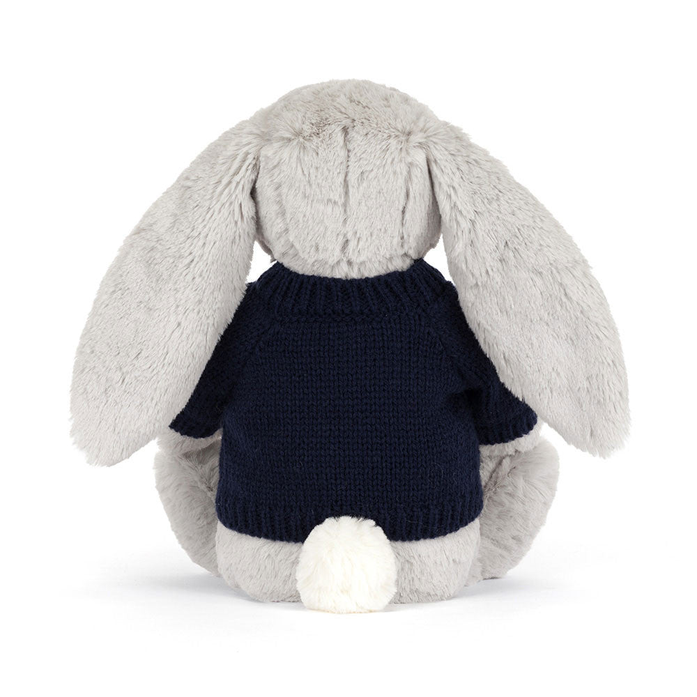 Blossom Silver Bunny 'Bloom' with Personalized Navy Jumper