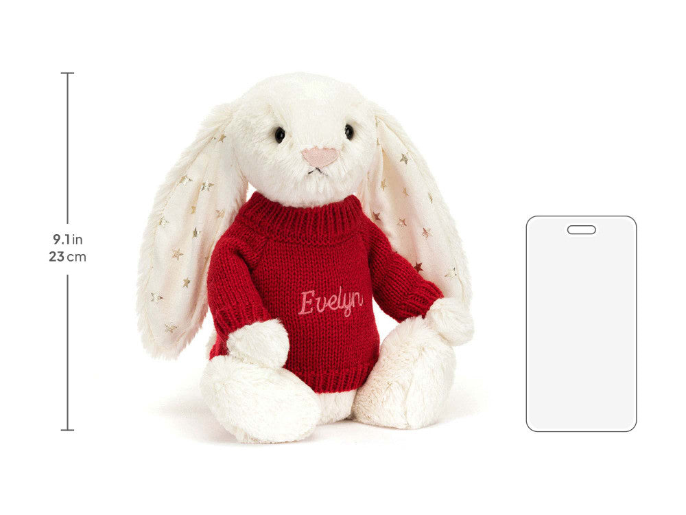 Bashful Twinkle Bunny with Personalized Red Jumper