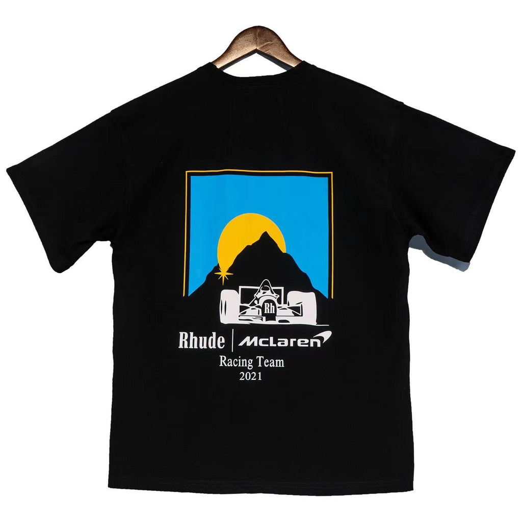 Rhude T-shirt Joint Racing Sunset Printing Short Sleeve T-shirt