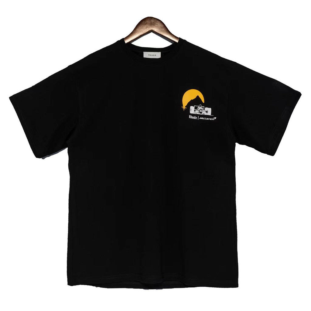 Rhude T-shirt Joint Racing Sunset Printing Short Sleeve T-shirt