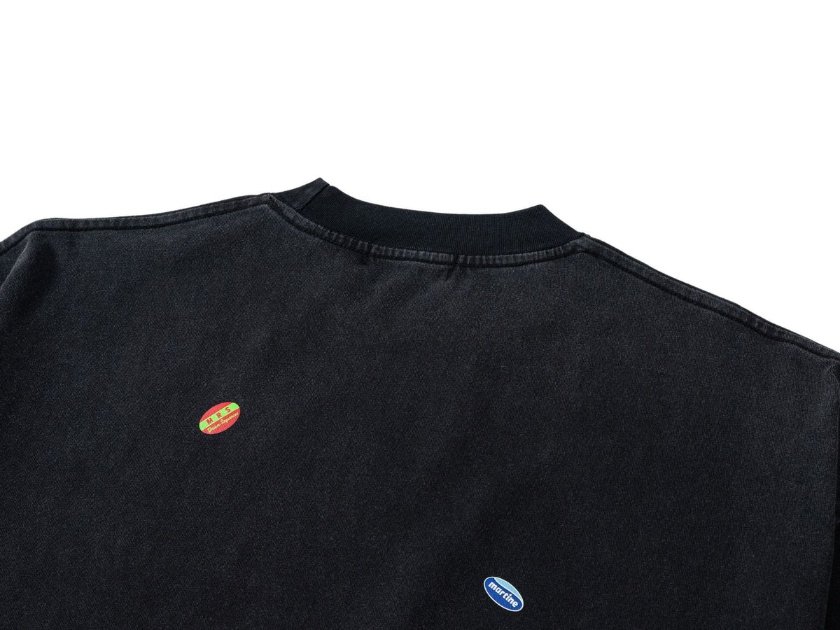 Martine Rose Washed Vintage Letter Print Crew Neck Short Sleeve Tee