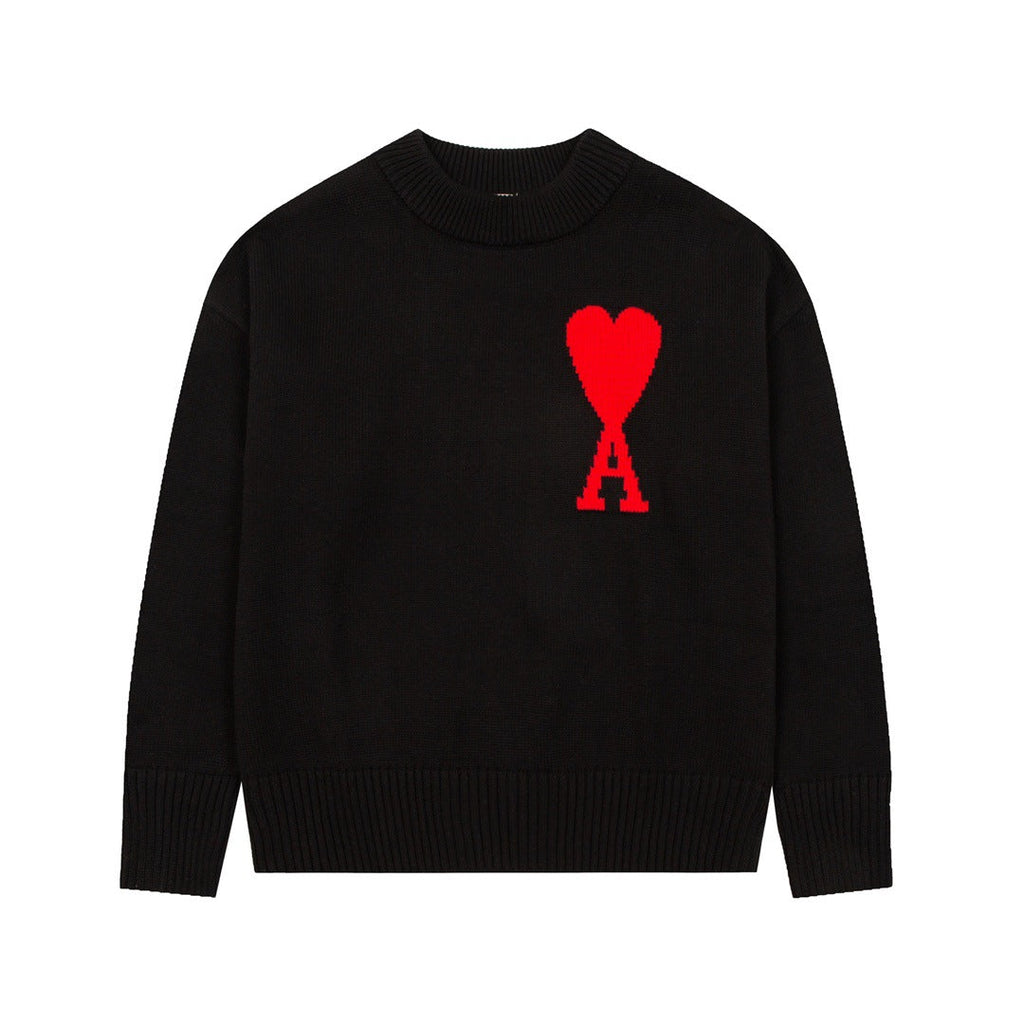 HEART SWEATER BLACK (UNISEX)