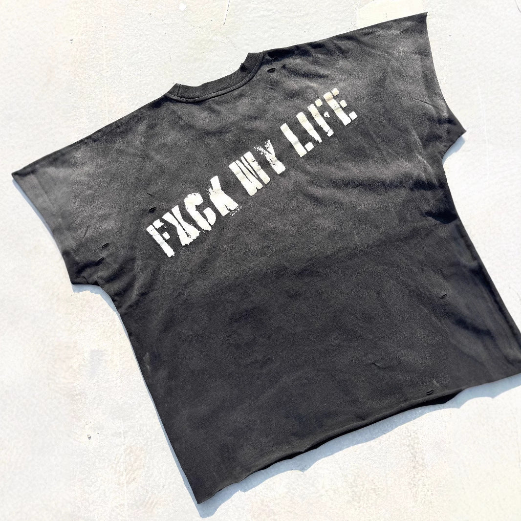Punk Art Graphic Short Sleeve Crewneck T-Shirt