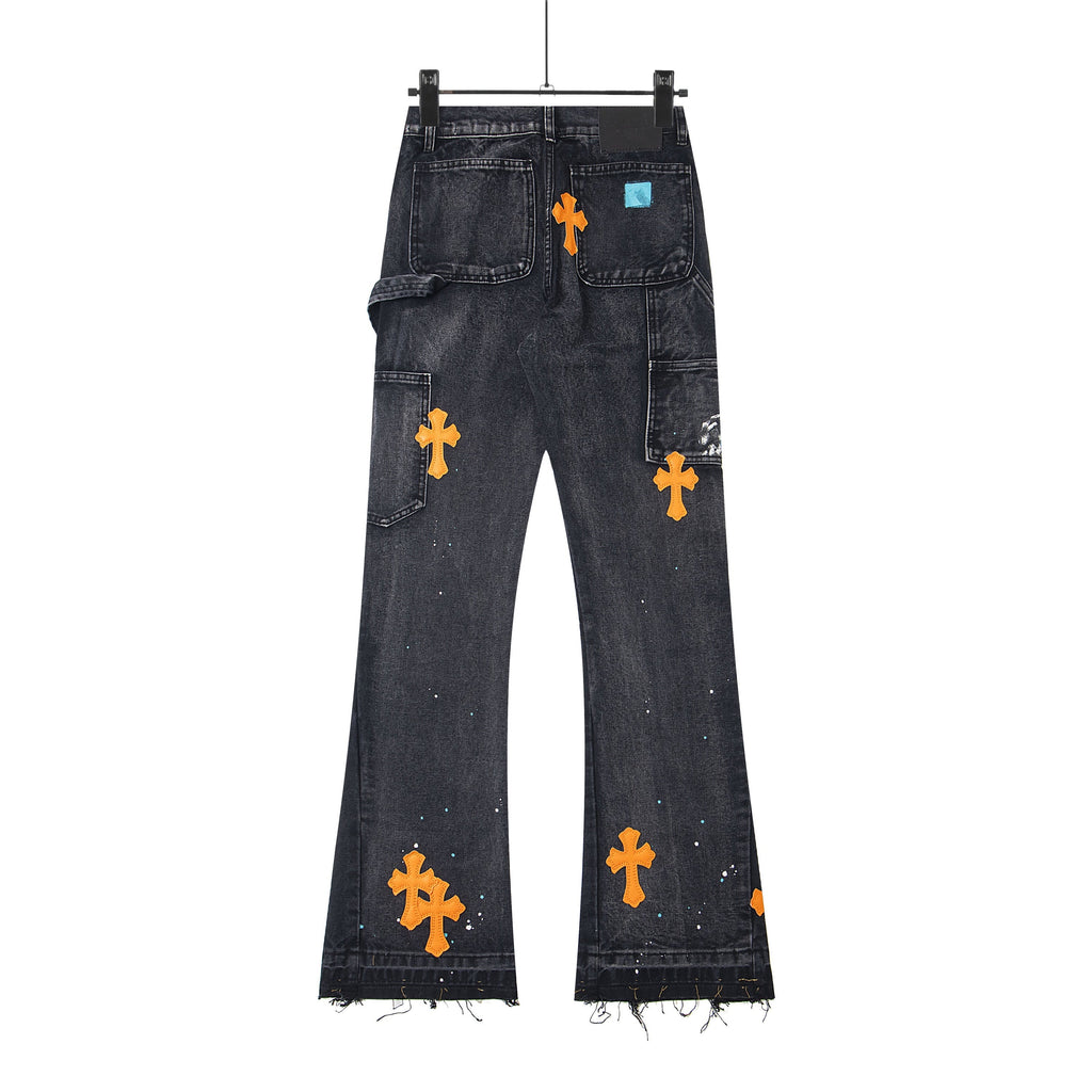 Chrome Hearts Gallery Dept Cross Patch Flare Denim Jeans 8176