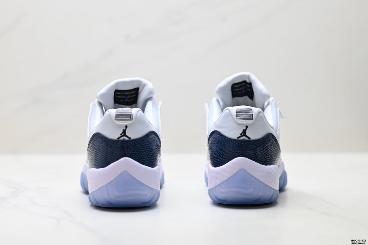 Air Jordan 11 Retro White Navy and Icy Blue Unisex Sneakers Style 15