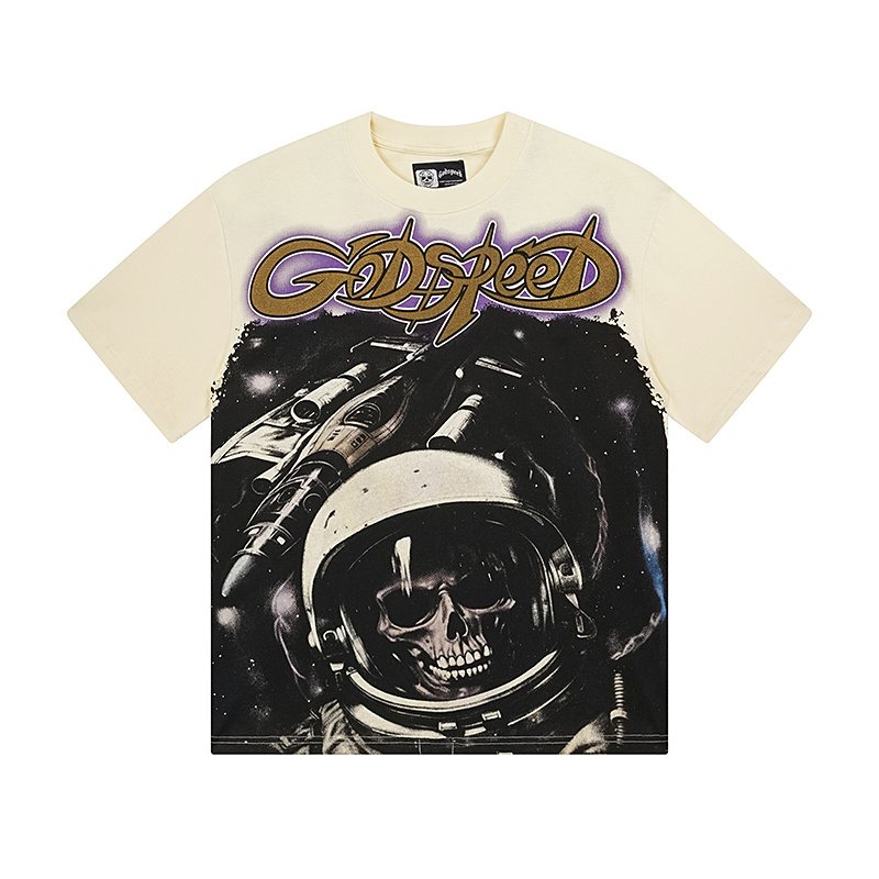 Godspeed Astronaut Skull Graphic T-Shirt
