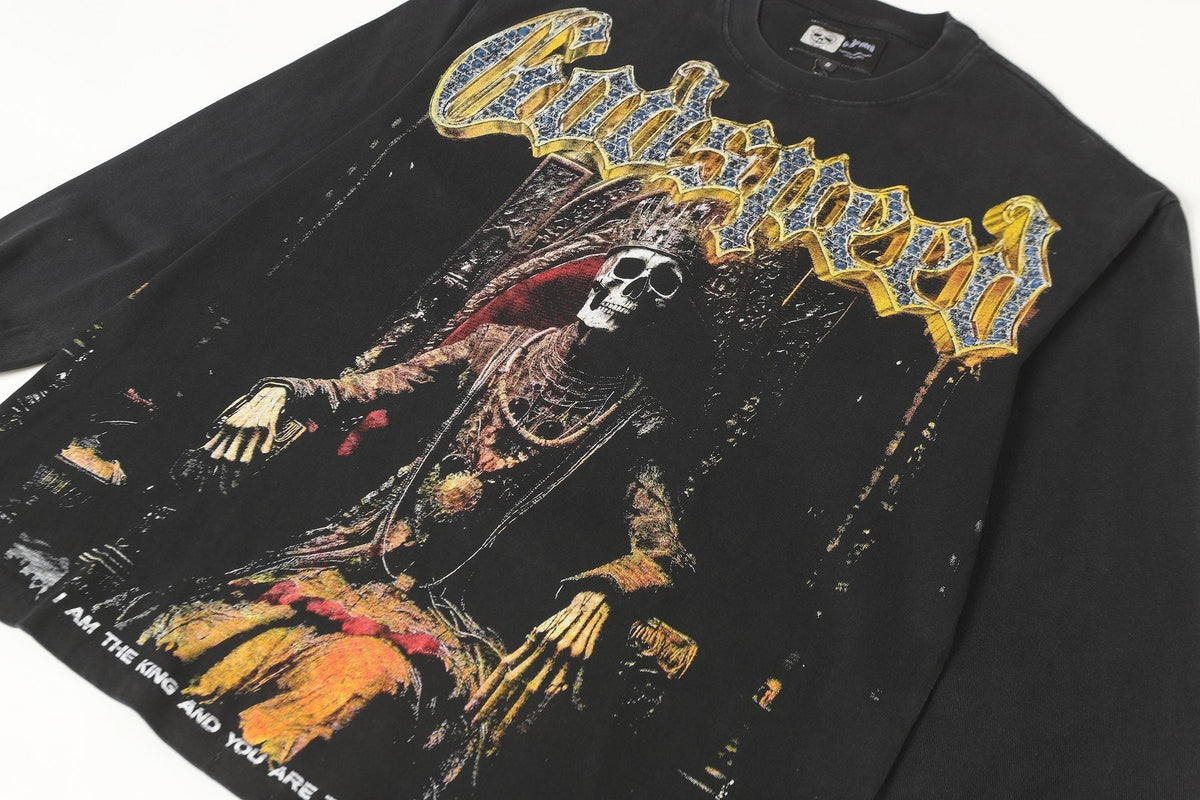 Godspeed Out of Many One Skeleton Graphic Long-Sleeve T-Shirt