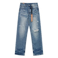 Ksubi Distressed Cross Embroidery Straight-Leg Jeans