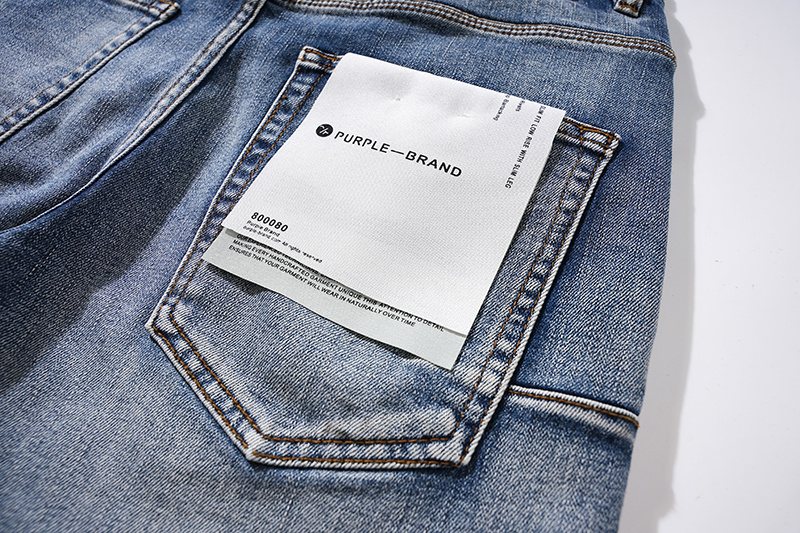 Purple Brand Patch Repair Washed Jeans - Blue