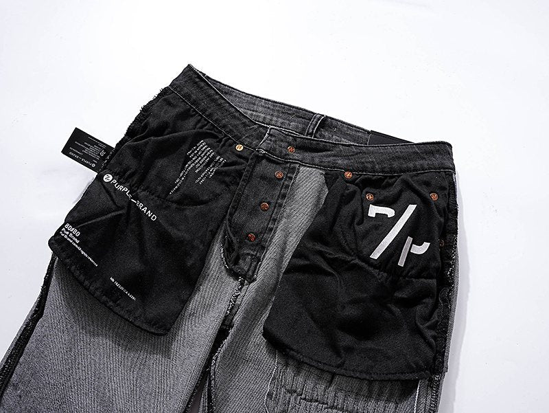 Purple Brand Paint-Splatter Distressed Black Jeans