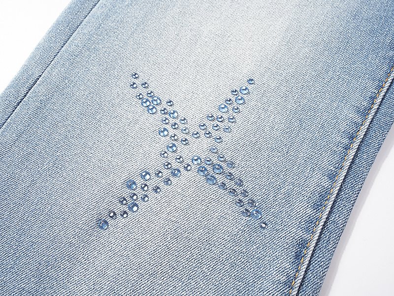 Purple Brand Star Embellished Light Blue Flared Jeans
