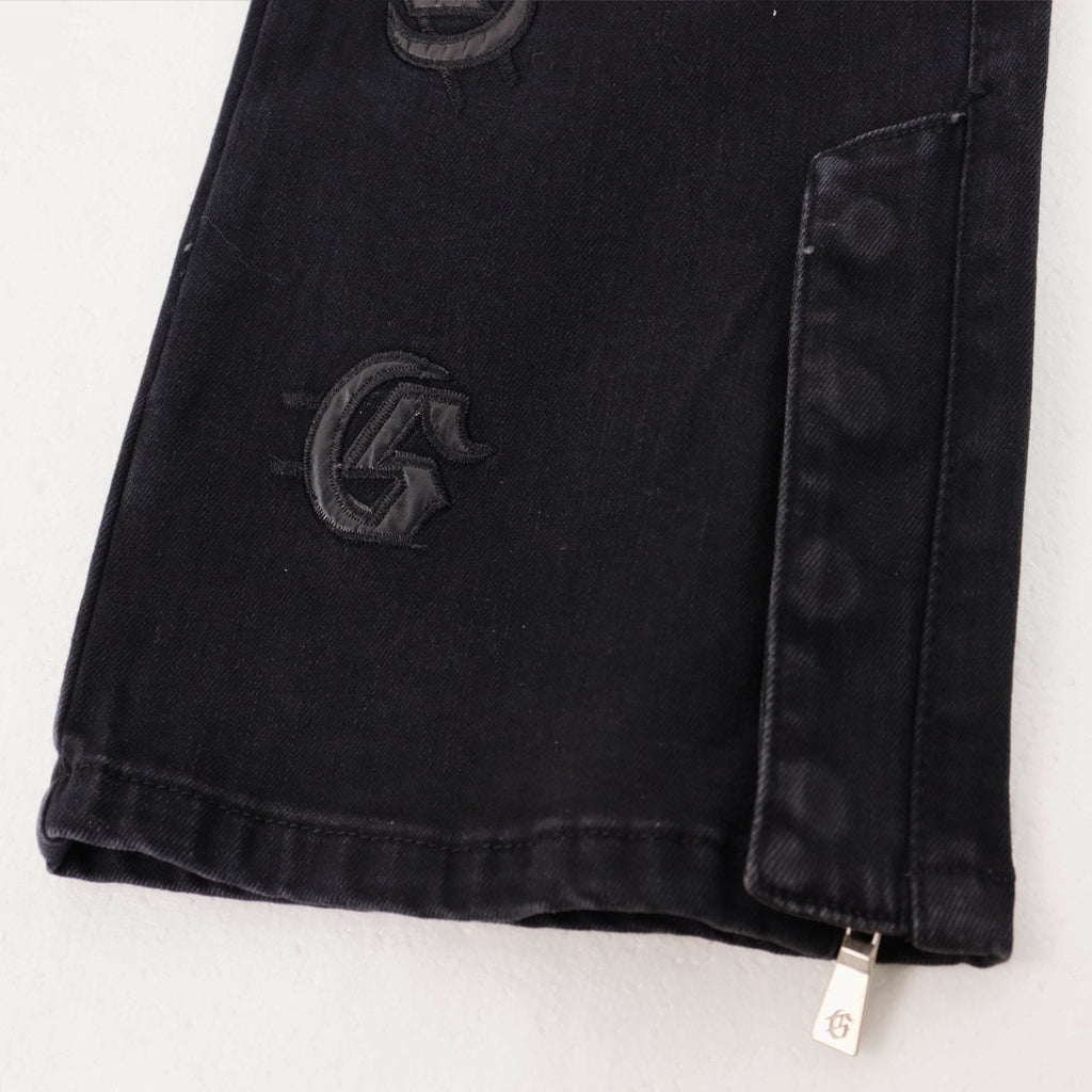 Godspeed Embroidered Washed Flared Jeans