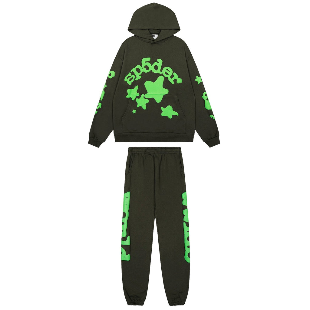 Sp5der Graphic Hoodie & Jogger Matching Set