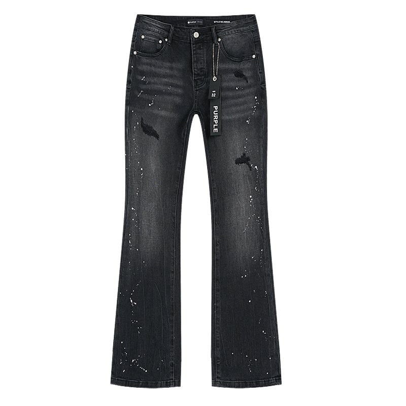 Purple Brand Black Paint Splatter Distressed Jeans