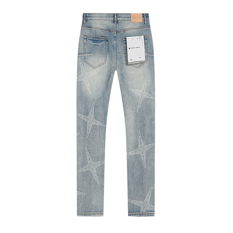 Purple Brand Star Graphic Light Blue Jeans