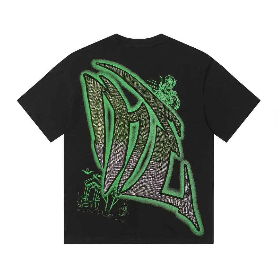 MIXED EMOTION Motorcycle Graffiti Graphic T-Shirt