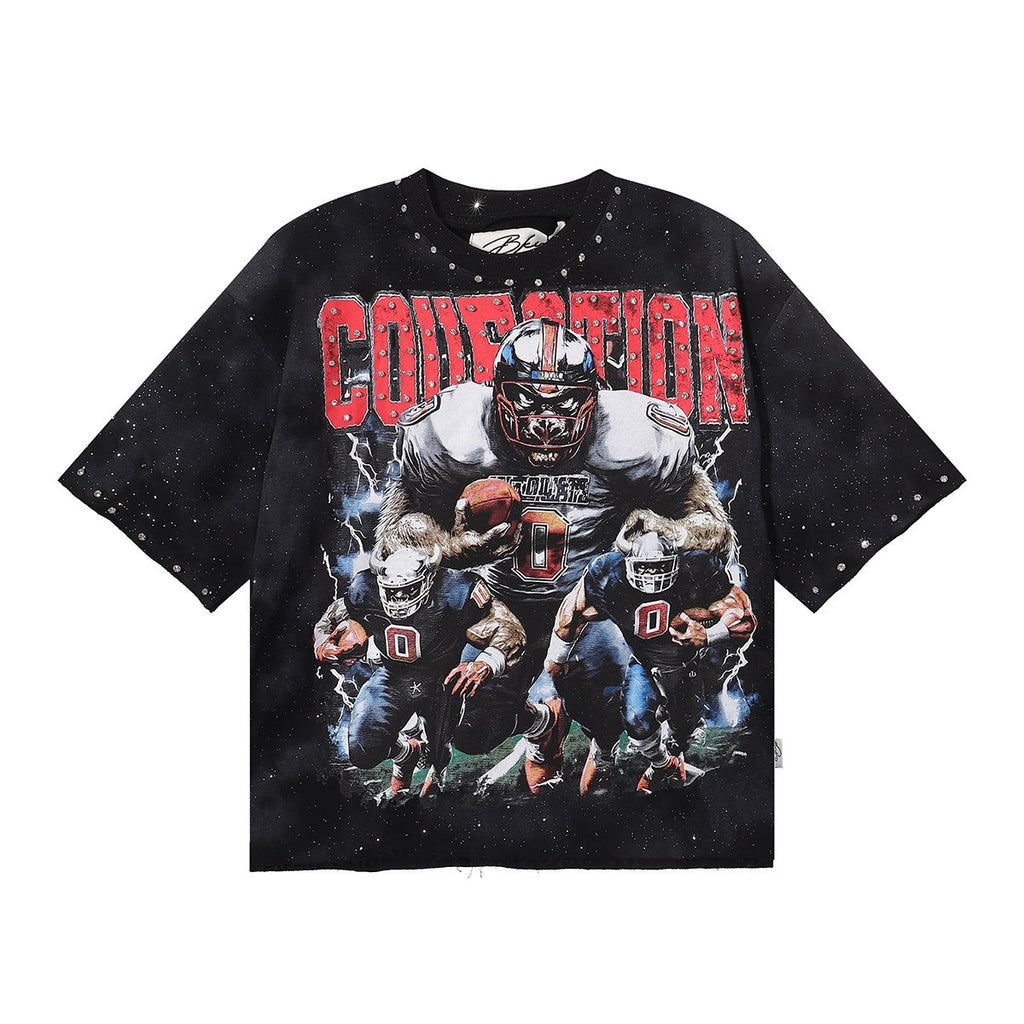 BKYS Revival Football Graphic Cropped T-Shirt