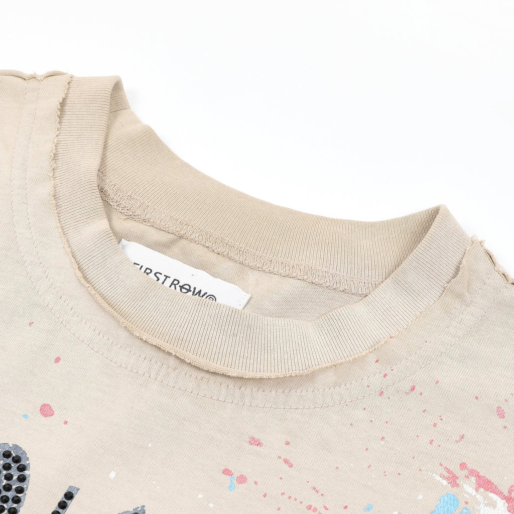 FIRST ROW A Sacred Vow Graphic T-Shirt - Beige