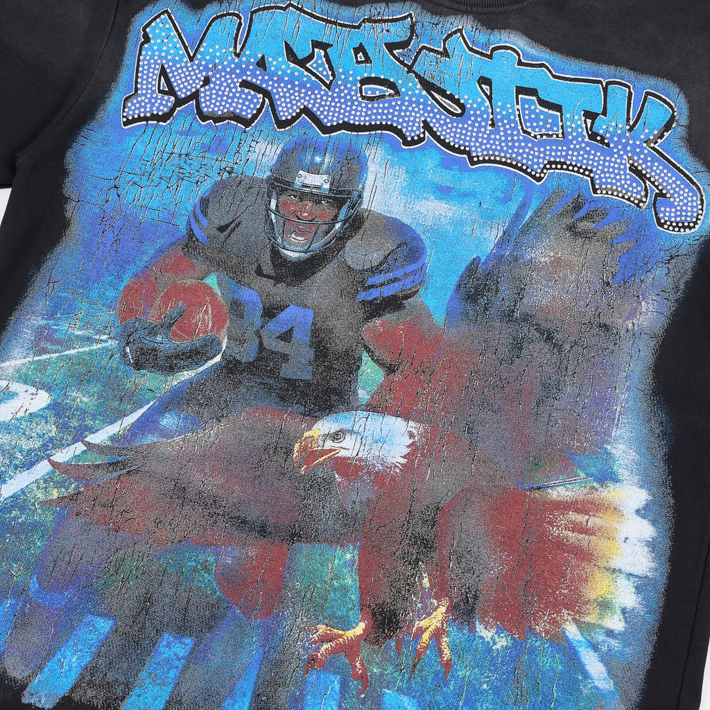 MAJESTIK City View Rhinestone Football Graphic T-Shirt