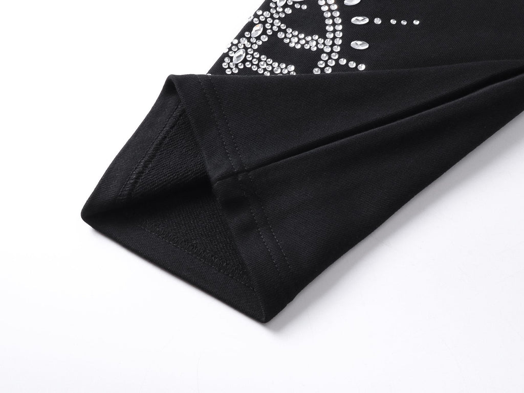 MIXED EMOTION Rhinestone Circle Graphic Sweatpants