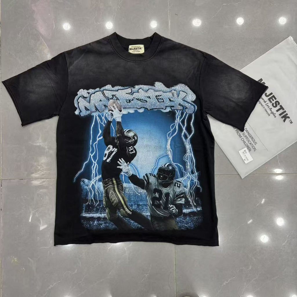 MAJESTIK Football Graphic T-Shirt