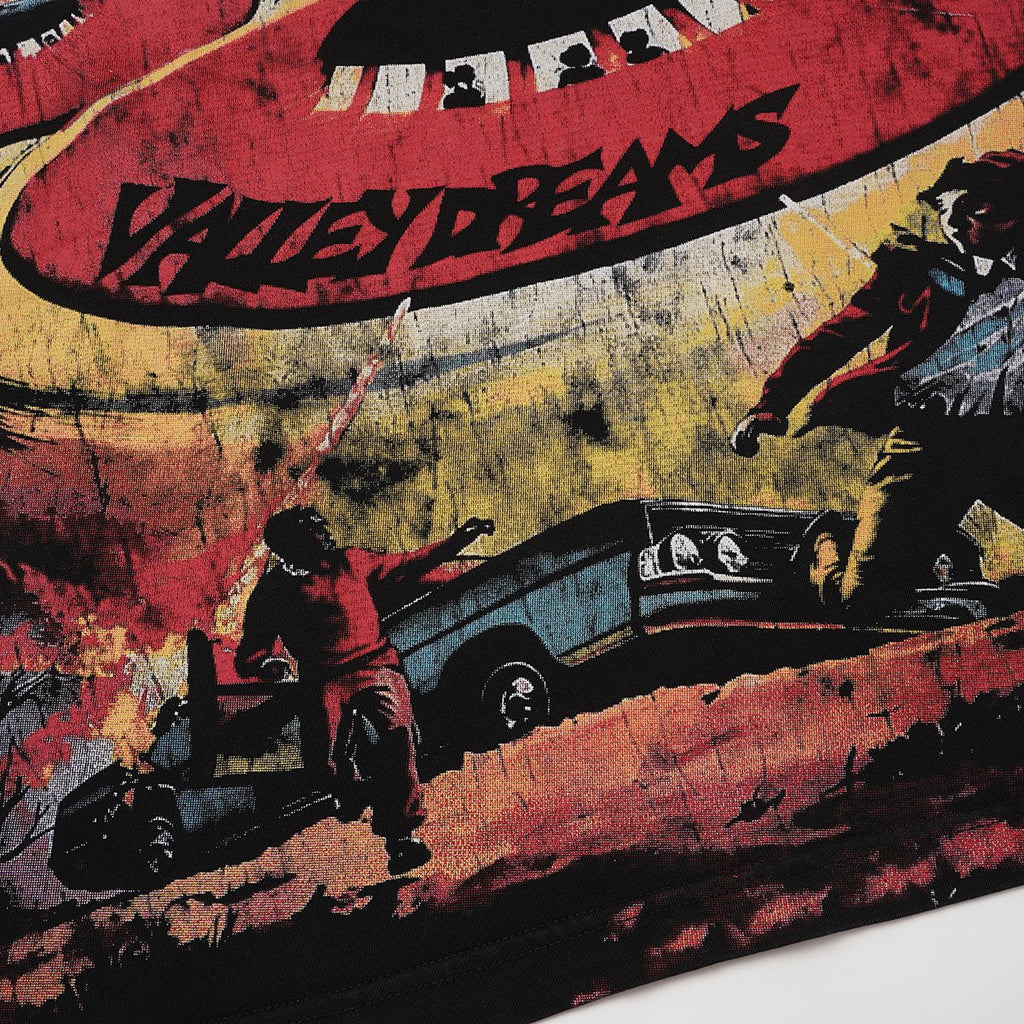 VALLEY UFO Graphic Washed Black T-Shirt