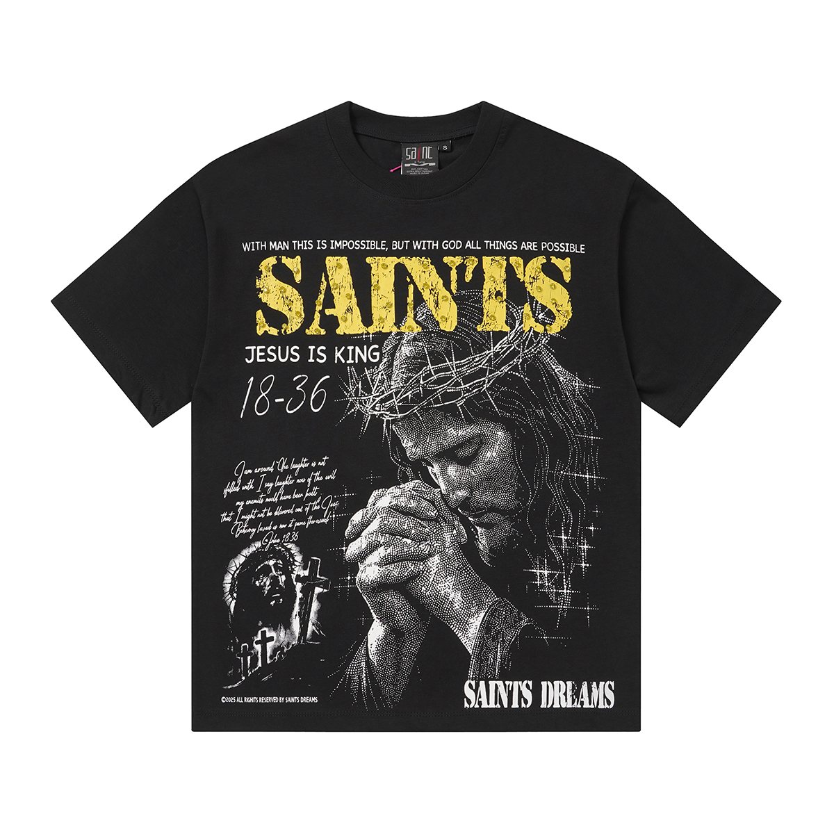SAINT Religious Graphic Short-Sleeve T-Shirt