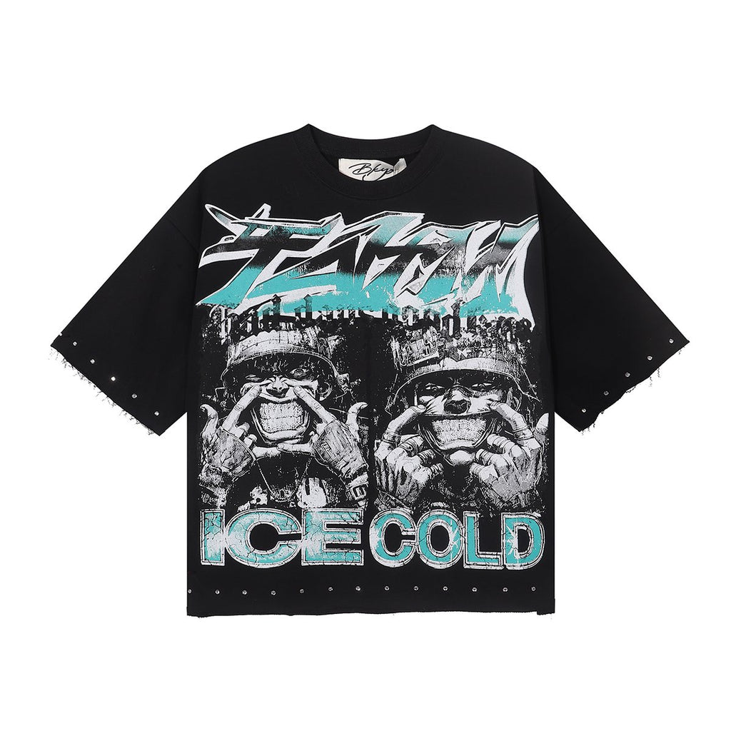 BKYS Revival Ice Cold Route 66 Cropped Graphic T-Shirt