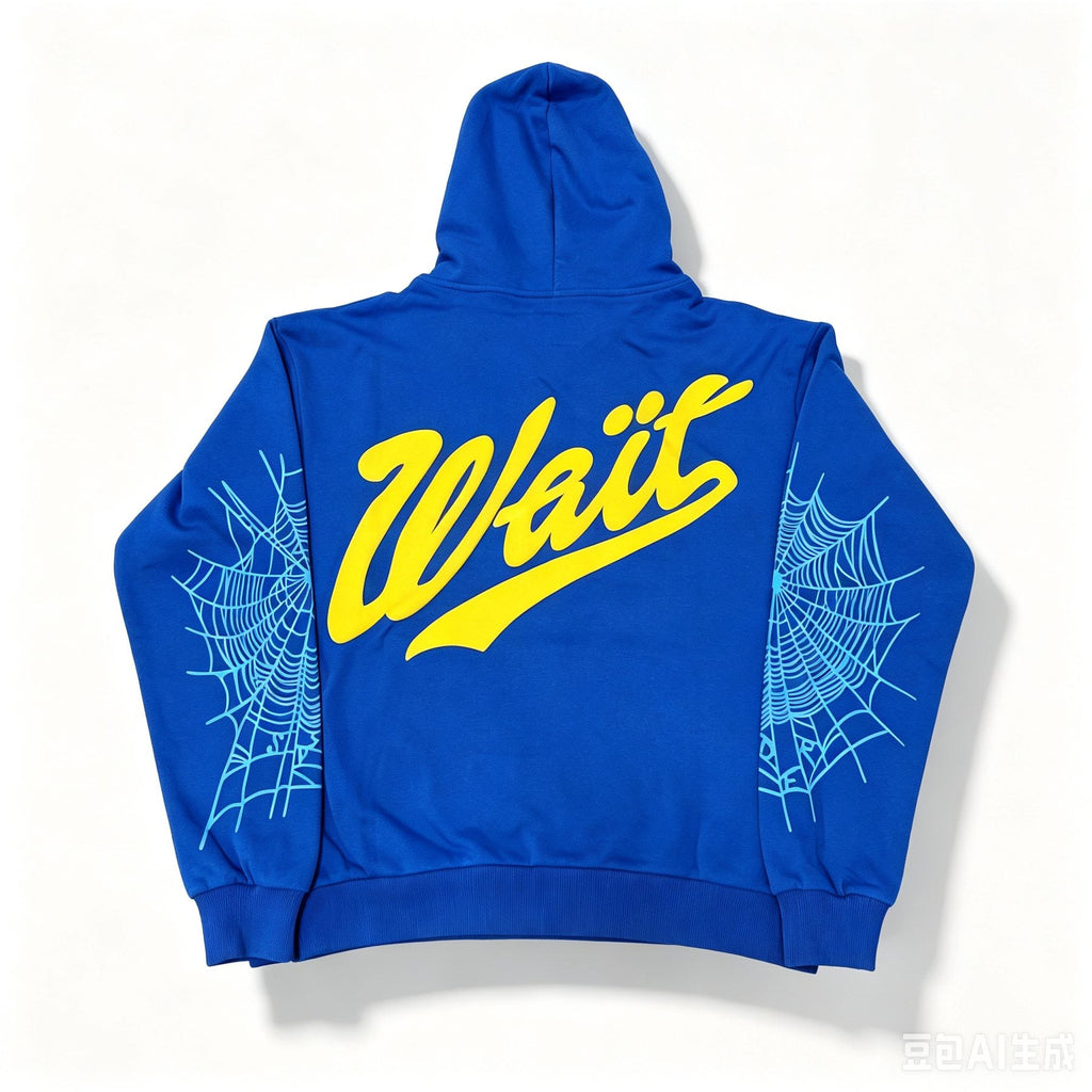 Sp5der Blue Number Graphic Hoodie