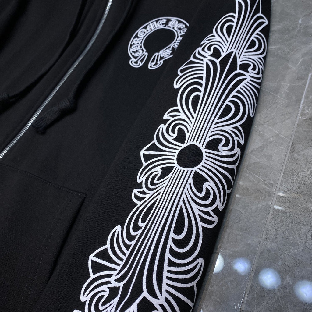 Chrome Hearts Horseshoe Graphic Zip Hoodie