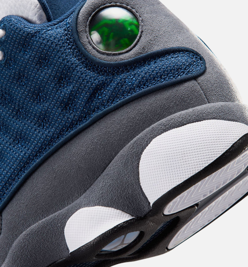 Air Jordan 13 Retro Navy and Flint Grey Big Kids' Sneakers - Navy/University Blue/Flint Grey/White