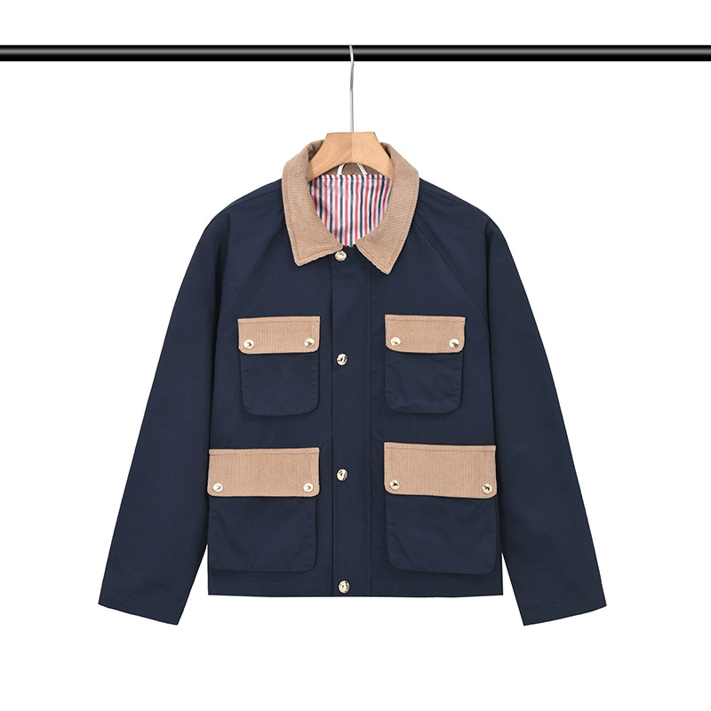 4 - Bar Utility Pocket Jacket with Signature Grosgrain Detail | Thom Browne
