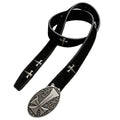 Chrome Hearts Cross Horsehair Leather Belt Gothic Metal Rivet Waist