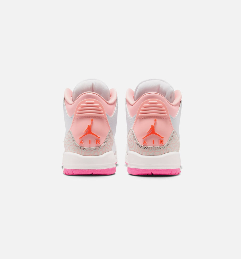 Air Jordan 3 Retro Spring Flowers Youth Sneakers - Pearl Pink/Pink Bloom/Pink Glow/Hyper Orange